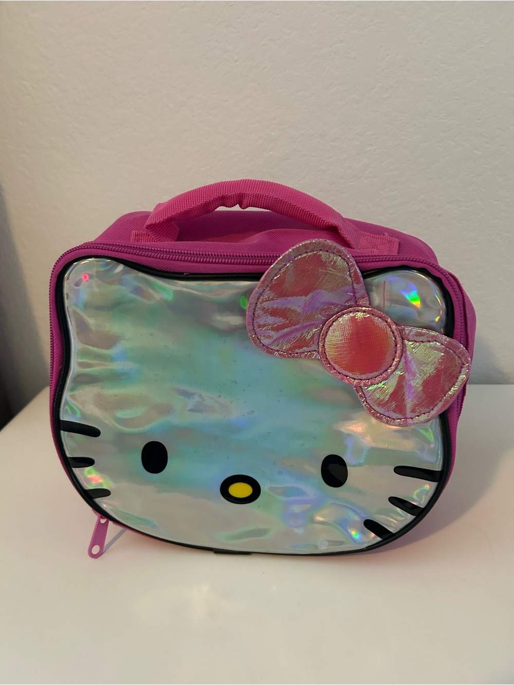 Hello Kitty Pink Iridescent Lunch Tote Bag Insulated